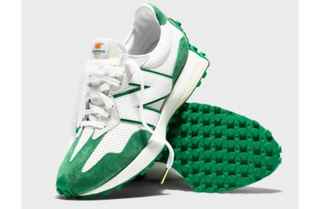 New Balance WS 327 белые с зеленым