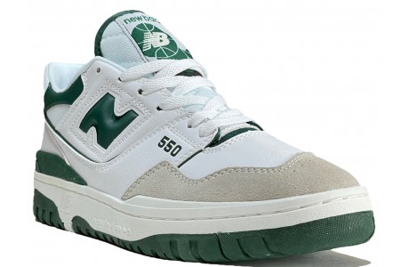 New Balance 550 White Team Forest Green