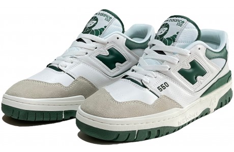 New Balance 550 White Team Forest Green