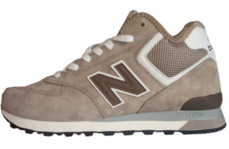 New Balance 574 Mid Beige Brown Grey с мехом