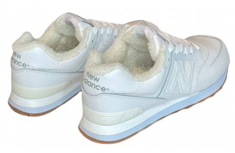 New Balance 574BAA White Gum с мехом