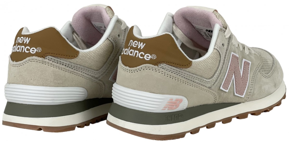 Женская модель New Balance 574 бежевые с розовым женские / Официальный ...