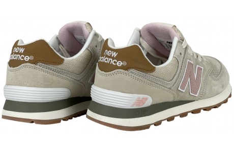 New Balance 574 бежевые с розовым женские