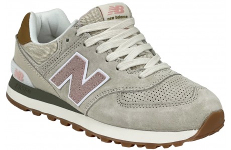 New Balance 574 бежевые с розовым женские