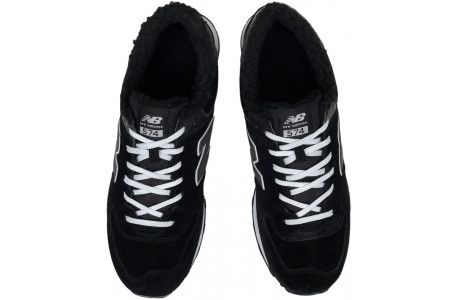 New Balance 574 Black White Big Size с мехом