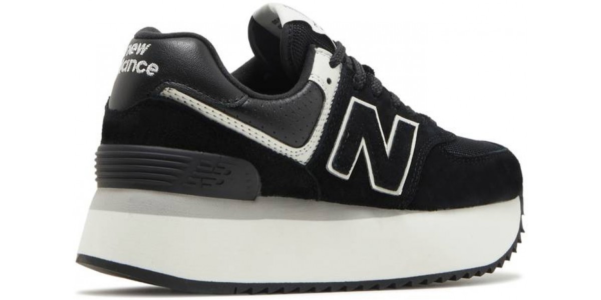 Женская модель New Balance 574+ Black White на платформе | Официальный ...