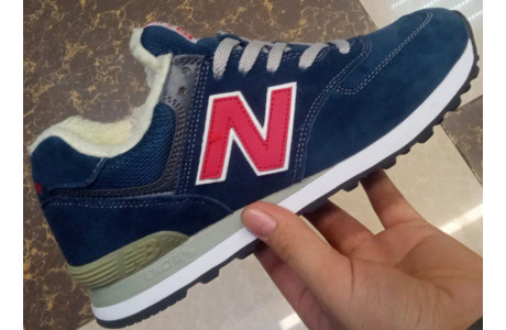 New Balance 574 Blue Red White с мехом