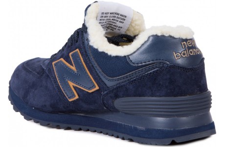 New Balance 574 Blue желтым с мехом