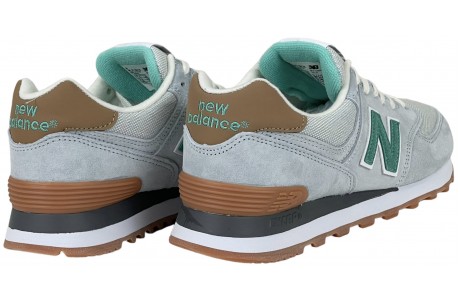 New Balance 574 голубые с зеленым женские