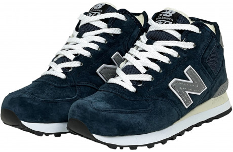 New Balance 574 Mid Blue Grey с мехом