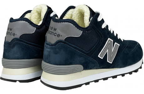 New Balance 574 Mid Blue Grey с мехом