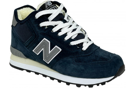 New Balance 574 Mid Blue Grey с мехом