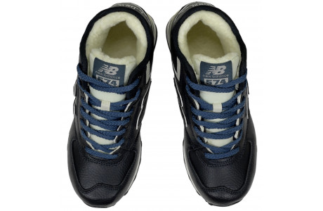 New Balance 574 Mid Blue Leather с мехом
