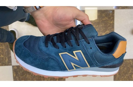 New Balance 574 Синие с коричневым