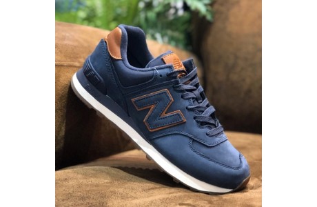 New Balance 574 Синие с коричневым