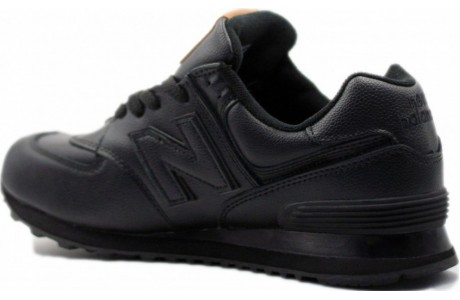 New Balance 574 Кожаные полностью чёрные