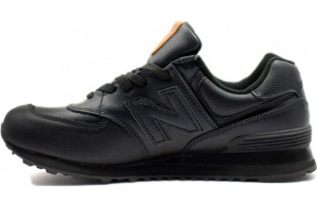 New Balance 574 Кожаные полностью чёрные