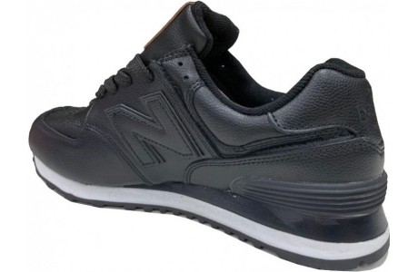 New Balance 574 Кожаные Матовые чёрные