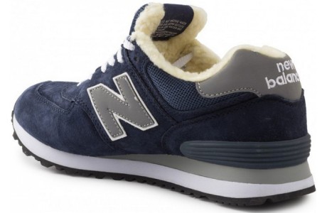 New Balance 574 Синие с серым с мехом