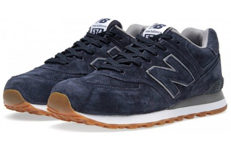 New Balance 574 Синие замшевые