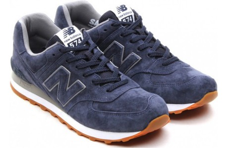 New Balance 574 Синие замшевые