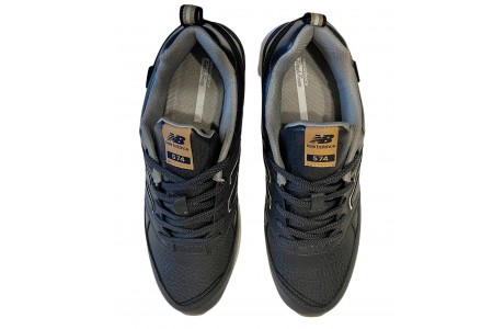 New Balance 574 Черные кожаные матовые