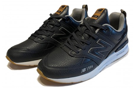 New Balance 574 Черные кожаные матовые