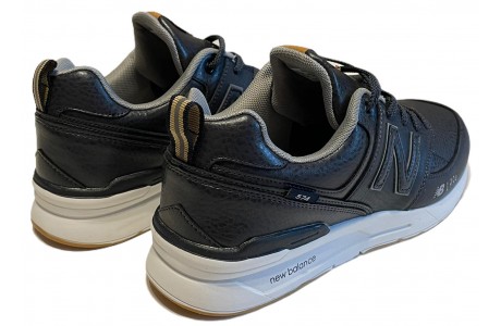 New Balance 574 Черные кожаные матовые