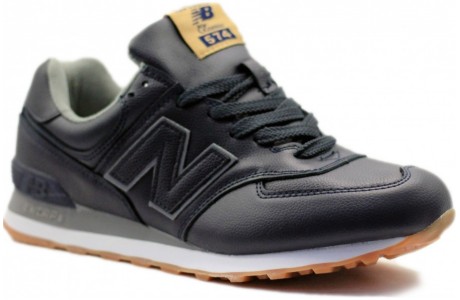 New Balance 574 Кожаные чёрные