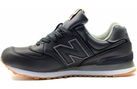 New Balance 574 Кожаные чёрные