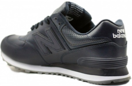 New Balance 574 Тёмно-синие кожаные