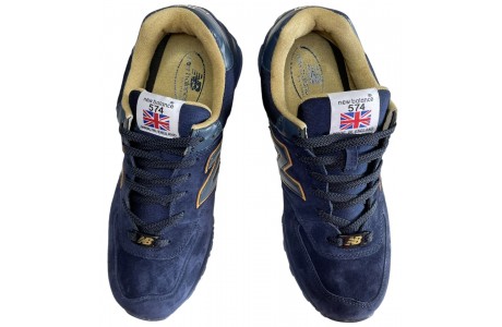New Balance 574 Темно-синие замшевые