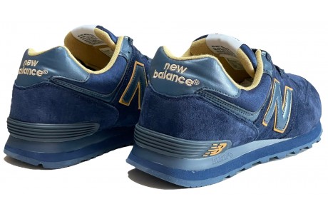 New Balance 574 Темно-синие замшевые