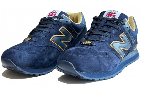 New Balance 574 Темно-синие замшевые