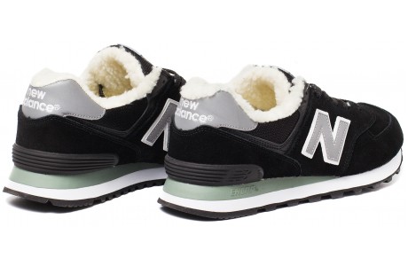 New Balance 574 navy grey winter edition с мехом