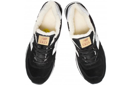 New Balance 574 navy grey winter edition с мехом