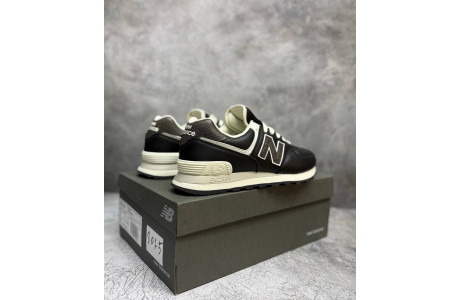 New Balance 574 Black кожаные 