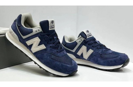 New Balance 574 Blue Cream White