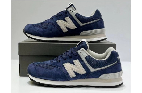 New Balance 574 Blue Cream White