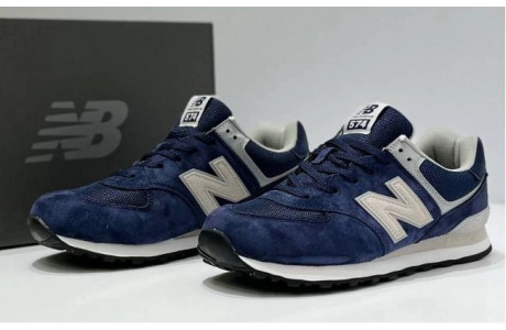 New Balance 574 Blue Cream White