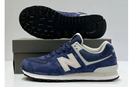 New Balance 574 Blue Cream White