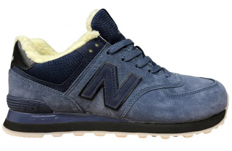 New Balance 574  Total Blue с мехом