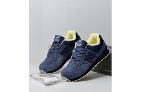 New Balance 574  Total Blue с мехом