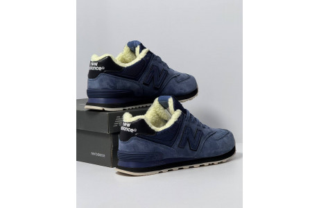 New Balance 574  Total Blue с мехом
