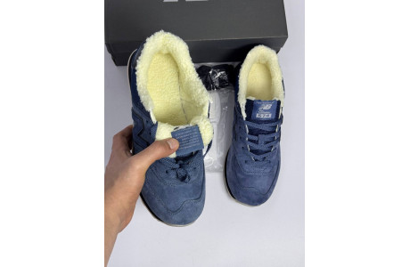 New Balance 574  Total Blue с мехом