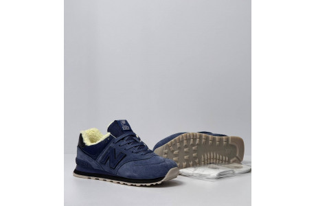 New Balance 574  Total Blue с мехом