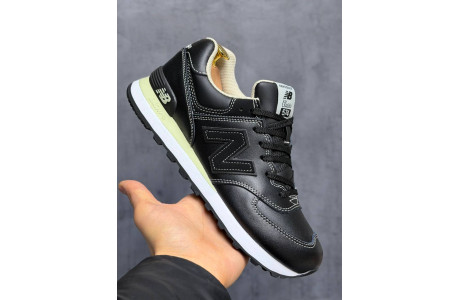 New Balance 574 Triple Black Кожаные