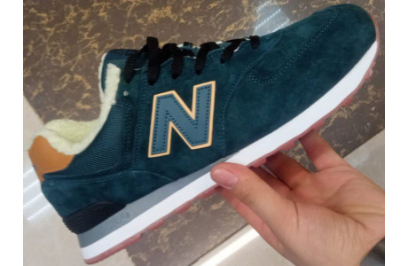 New Balance 574 Obsidian Brown Grey с мехом