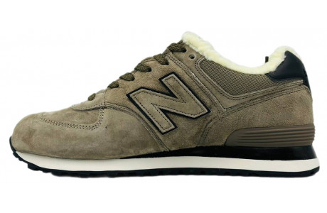 New Balance 574 Olive With Fur
