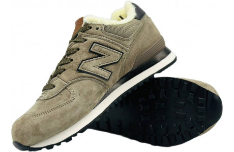 New Balance 574 Olive With Fur